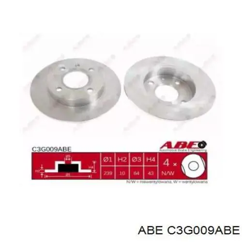 C3G009ABE ABE диск тормозной передний