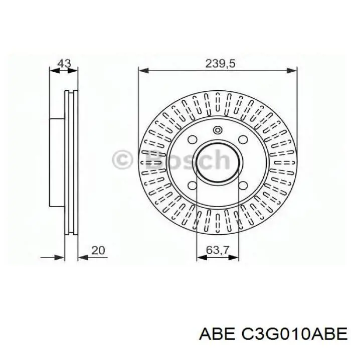 Передний тормозной диск ABE C3G010ABE