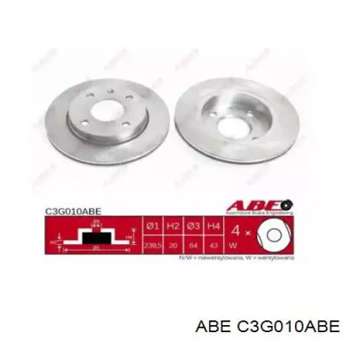 Тормоз дисковый передний ABE C3G010ABE цена, от 18.01 USD