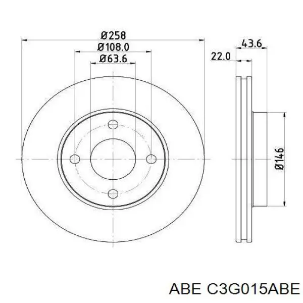 C3G015ABE ABE Диск тормозной передний