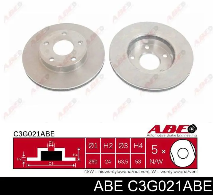 Купить C3G021ABE ABE Ротор тормозной