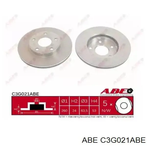Передний тормозной диск ABE C3G021ABE