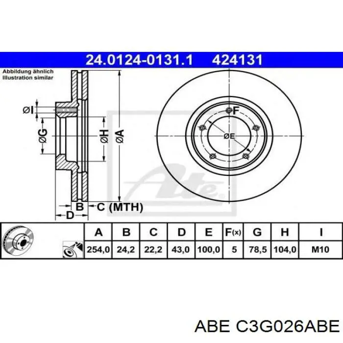 Передние тормозные диски C3G026ABE ABE