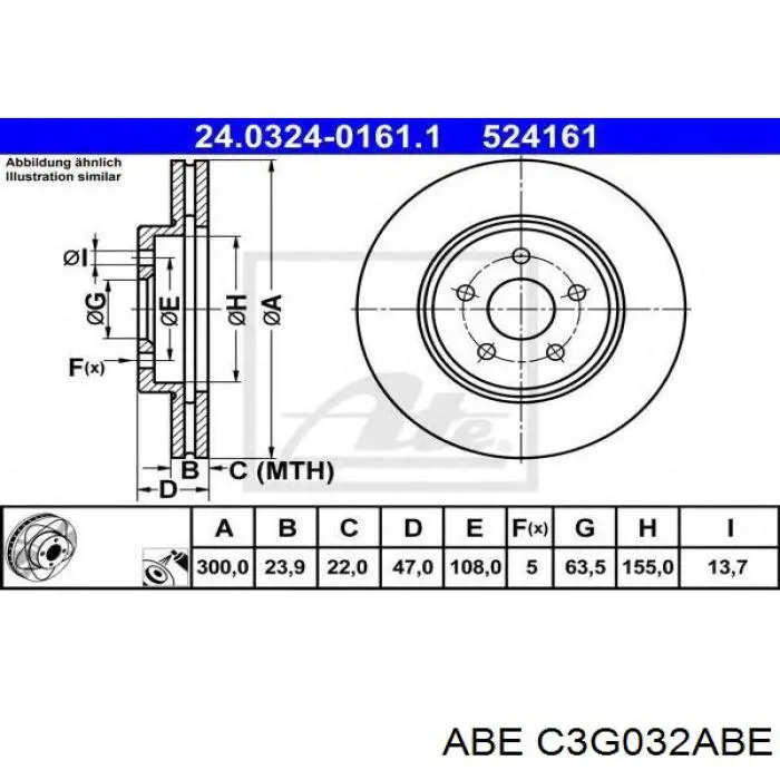 Купить C3G032ABE ABE Ротор тормозной