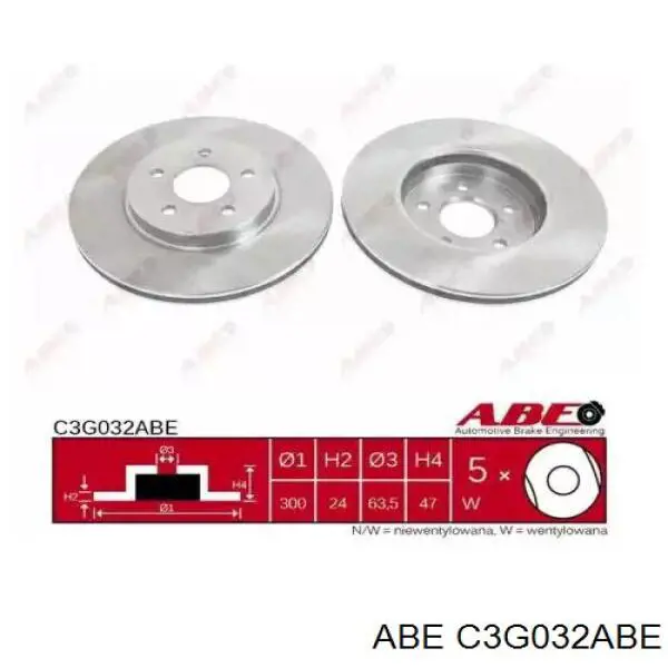 C3G032ABE ABE диск тормозной передний