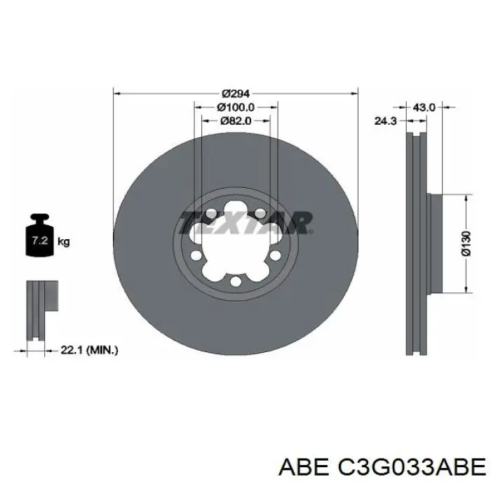 Передние тормозные диски C3G033ABE ABE