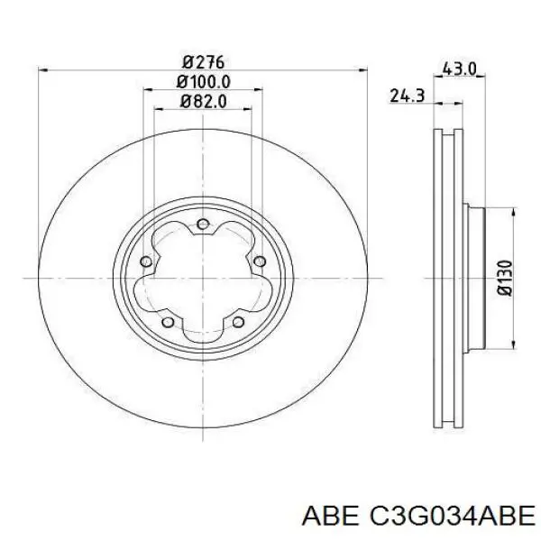 Передний тормозной диск ABE C3G034ABE