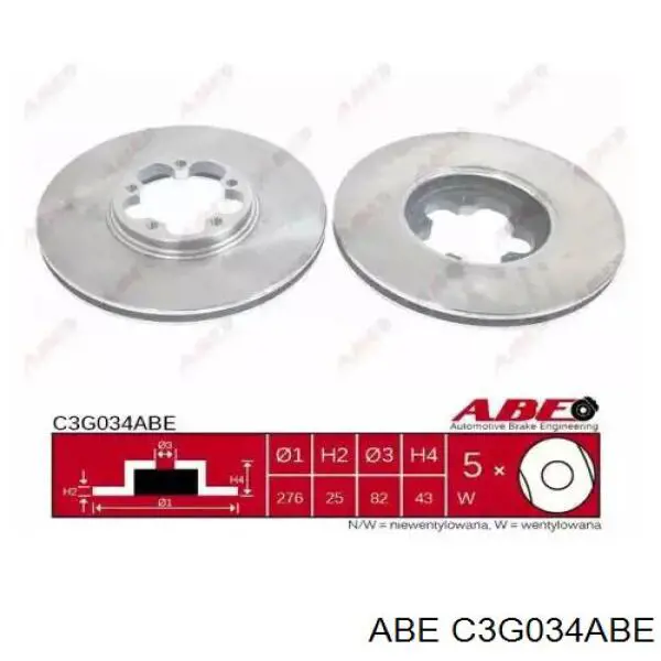 Купить C3G034ABE ABE Ротор тормозной