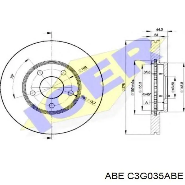 Передний тормозной диск ABE C3G035ABE