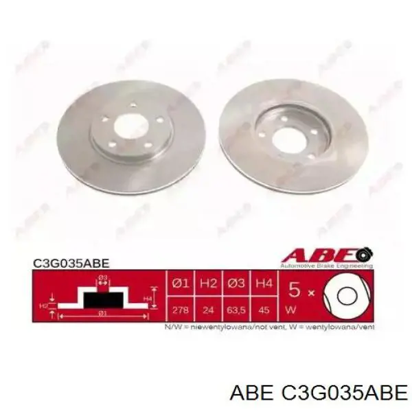 C3G035ABE ABE диск тормозной передний