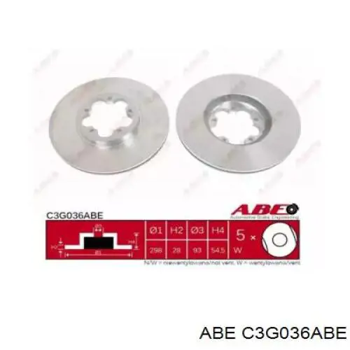 Передние тормозные диски C3G036ABE ABE