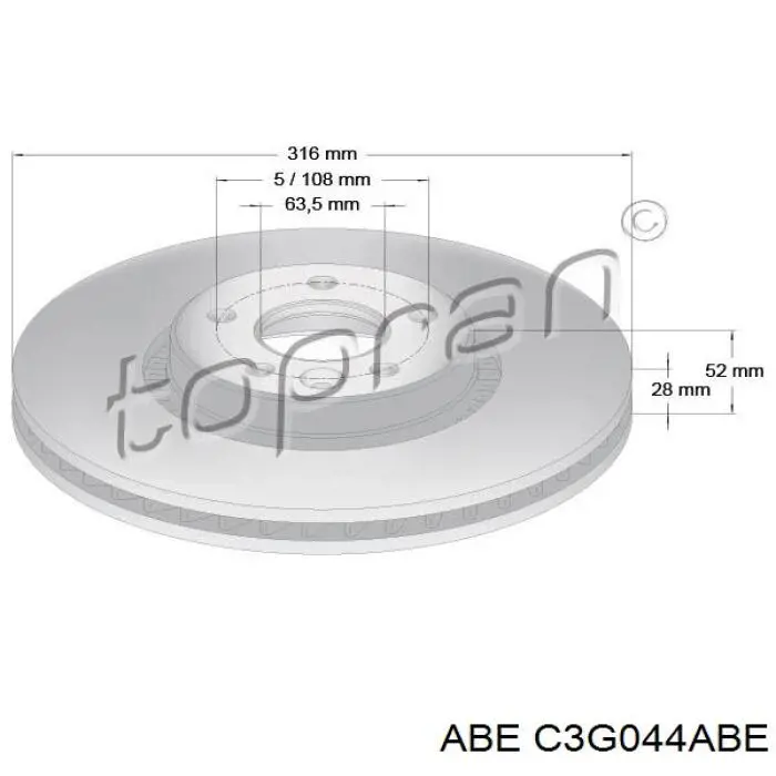 Передний тормозной диск ABE C3G044ABE