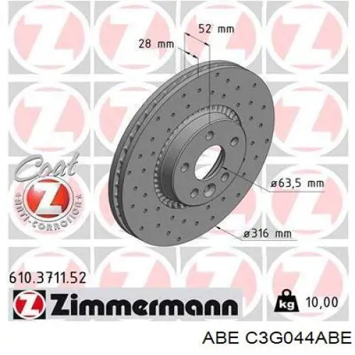 Передние тормозные диски C3G044ABE ABE