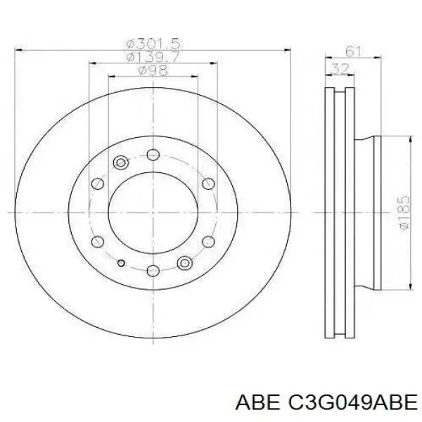 Передние тормозные диски C3G049ABE ABE