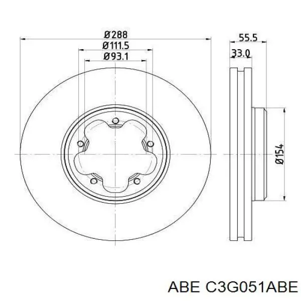 Передний тормозной диск ABE C3G051ABE