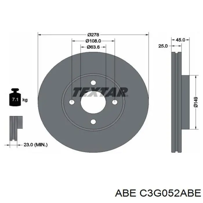 Купить C3G052ABE ABE Ротор тормозной
