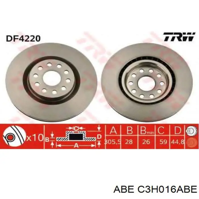 44009 Febi Диск тормозной передний