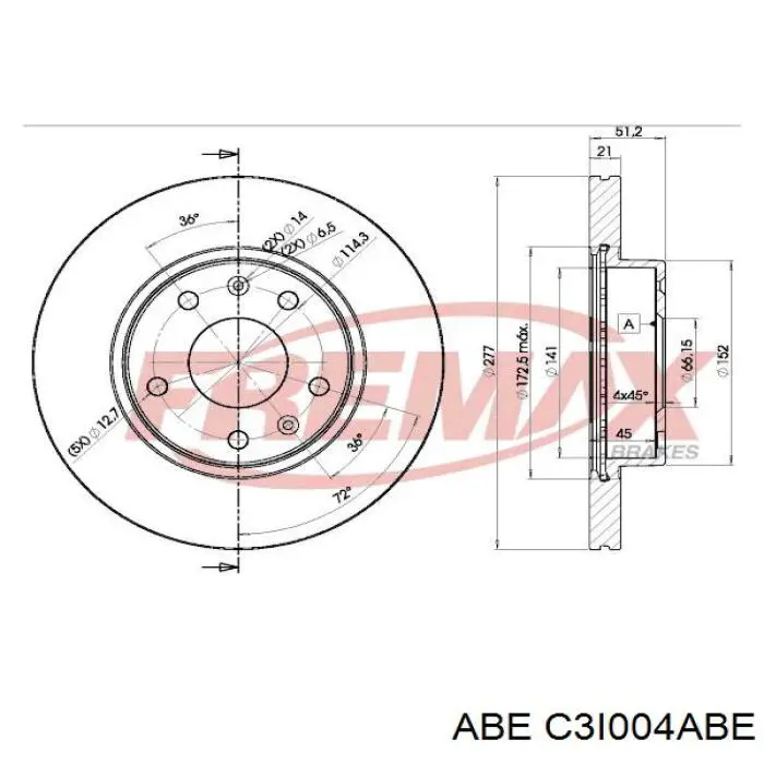 Передние тормозные диски C3I004ABE ABE