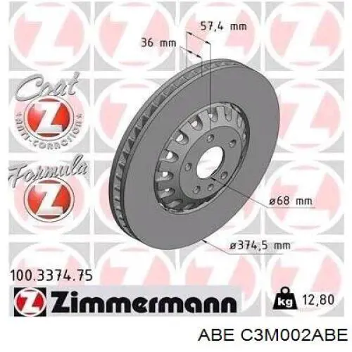 Передние тормозные диски C3M002ABE ABE