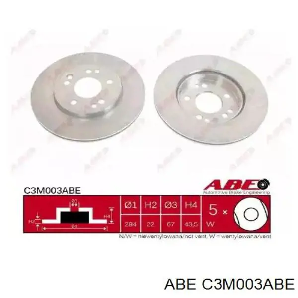 C3M003ABE ABE диск тормозной передний
