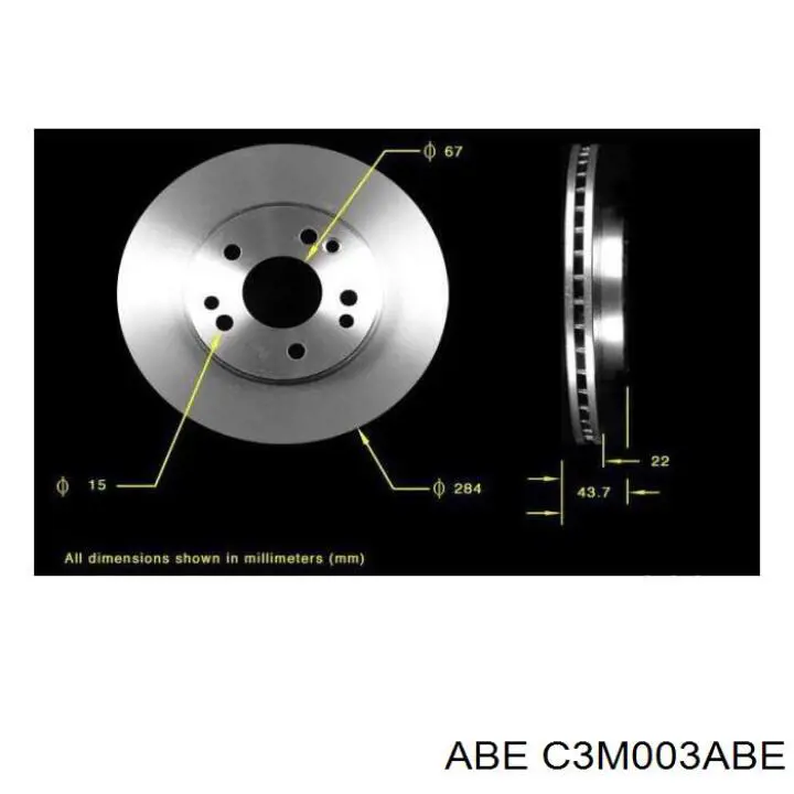 Передние тормозные диски C3M003ABE ABE