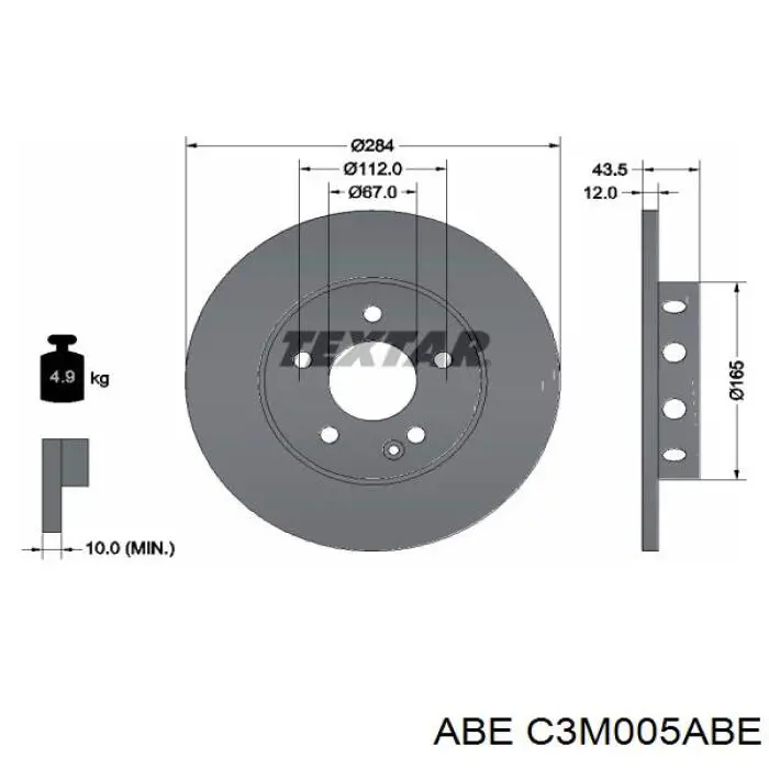 Передний тормозной диск ABE C3M005ABE