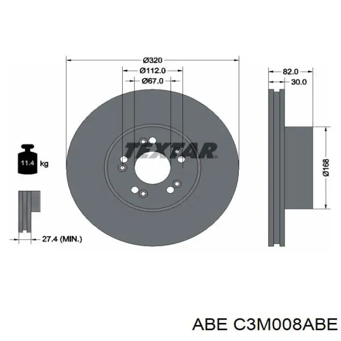 Передние тормозные диски C3M008ABE ABE