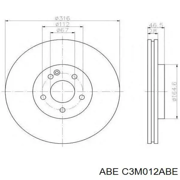 C3M012ABE ABE диск тормозной передний