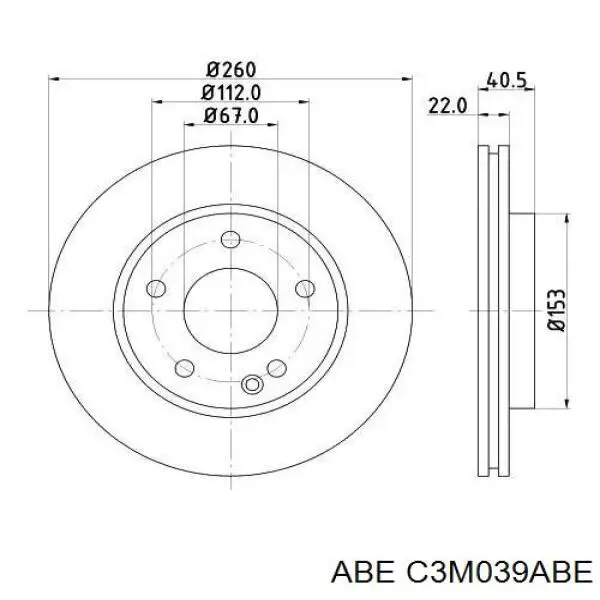 Передний тормозной диск ABE C3M039ABE