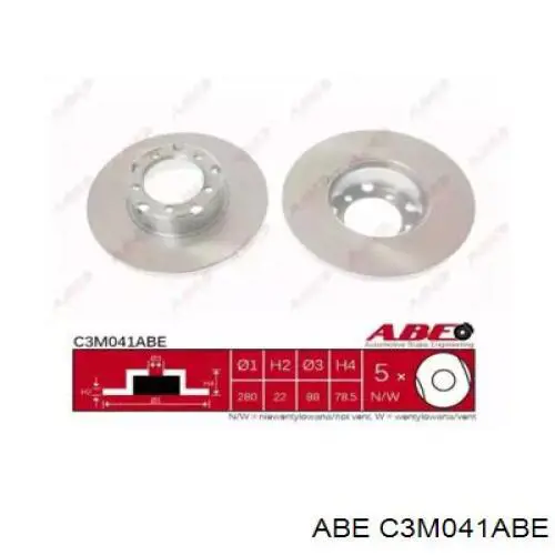C3M041ABE ABE диск тормозной передний