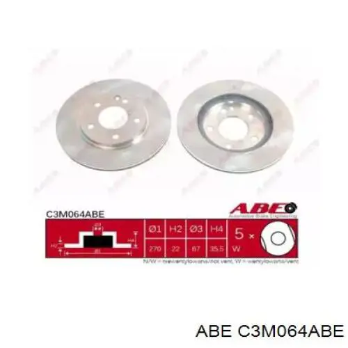 Передние тормозные диски C3M064ABE ABE