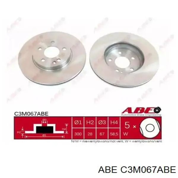 Передние тормозные диски C3M067ABE ABE