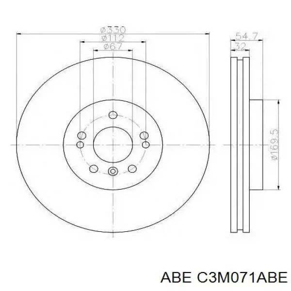Передний тормозной диск ABE C3M071ABE