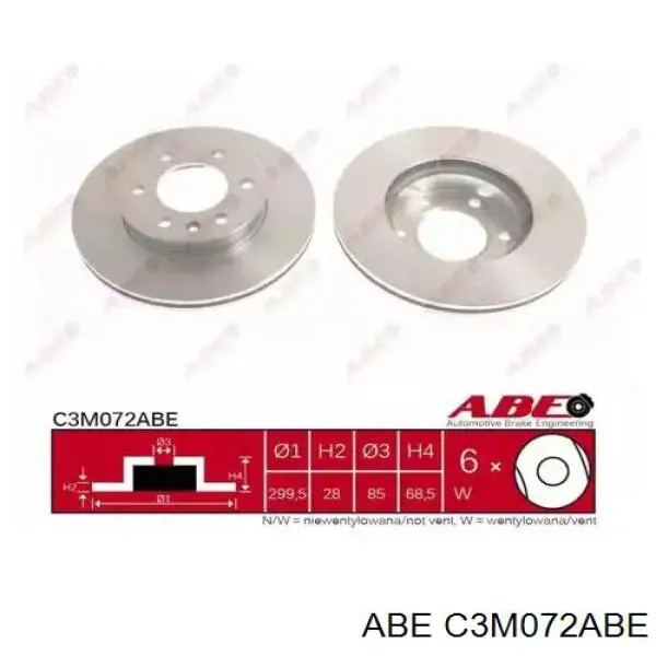 Диск гальмівний передній C3M072ABE ABE