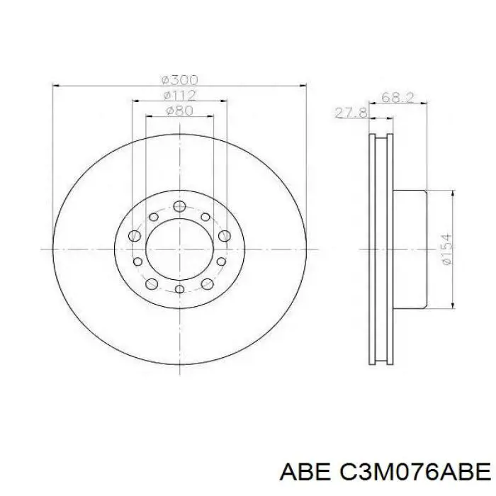 Передний тормозной диск ABE C3M076ABE