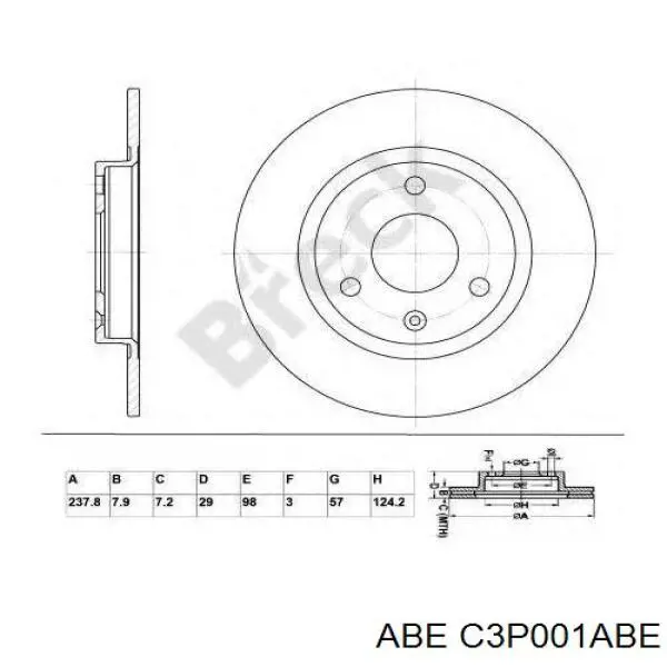 Купить C3P001ABE ABE Ротор тормозной