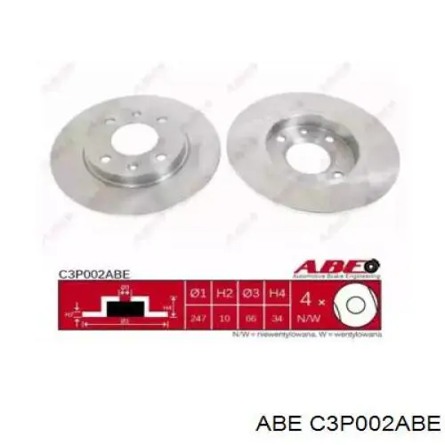 Передние тормозные диски C3P002ABE ABE