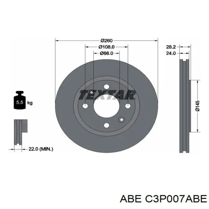 Передние тормозные диски C3P007ABE ABE