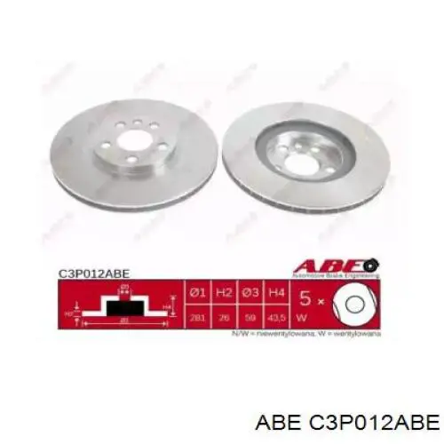 Купить C3P012ABE ABE Ротор тормозной