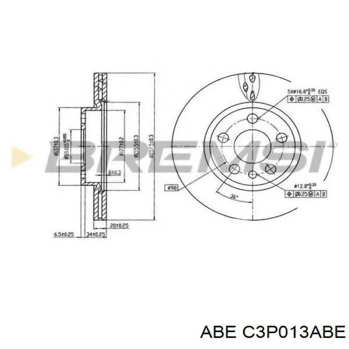 Купить C3P013ABE ABE Ротор тормозной