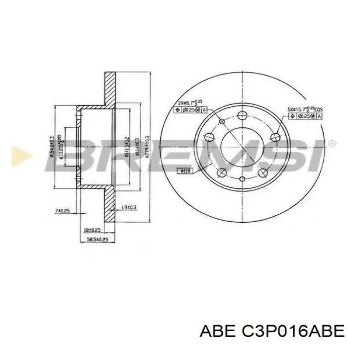 Передние тормозные диски C3P016ABE ABE