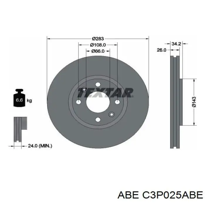 Купить C3P025ABE ABE Ротор тормозной