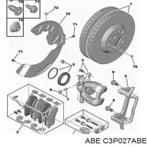 Передний тормозной диск ABE C3P027ABE