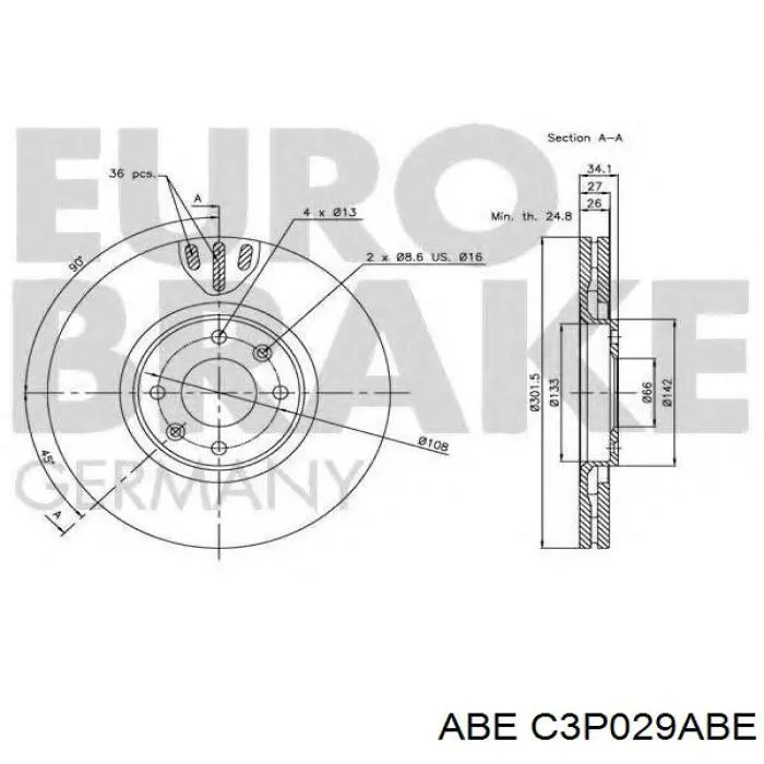 Купить C3P029ABE ABE Ротор тормозной