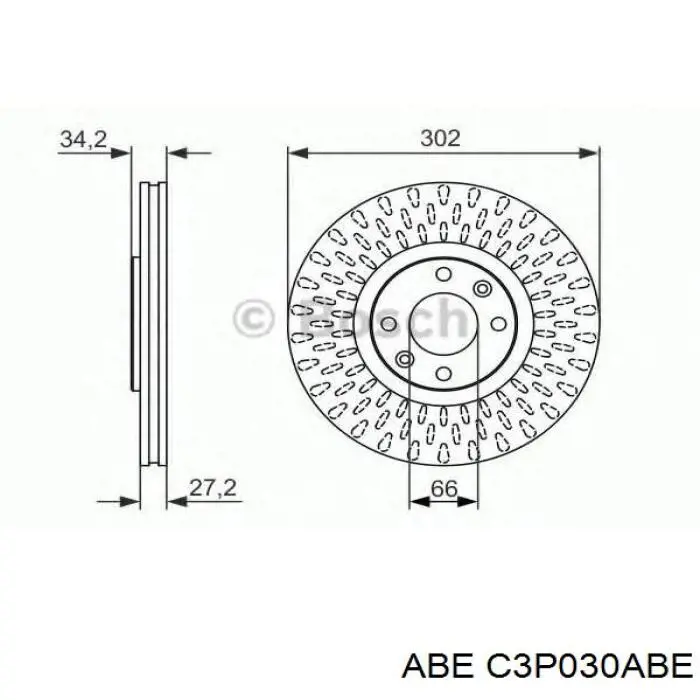 Передние тормозные диски C3P030ABE ABE