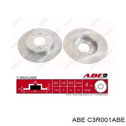 C3R001ABE ABE передние тормозные диски