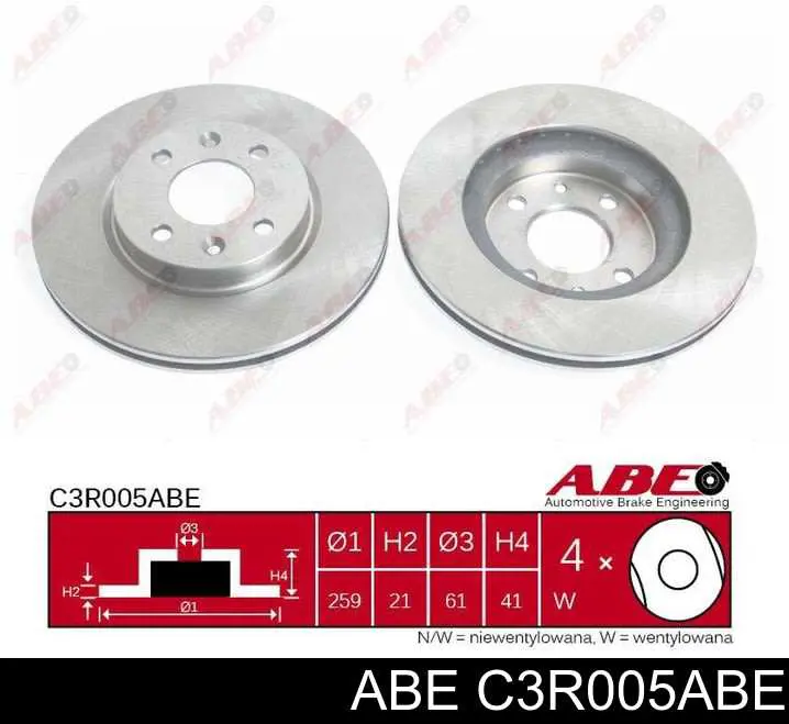 Передние тормозные диски C3R005ABE ABE