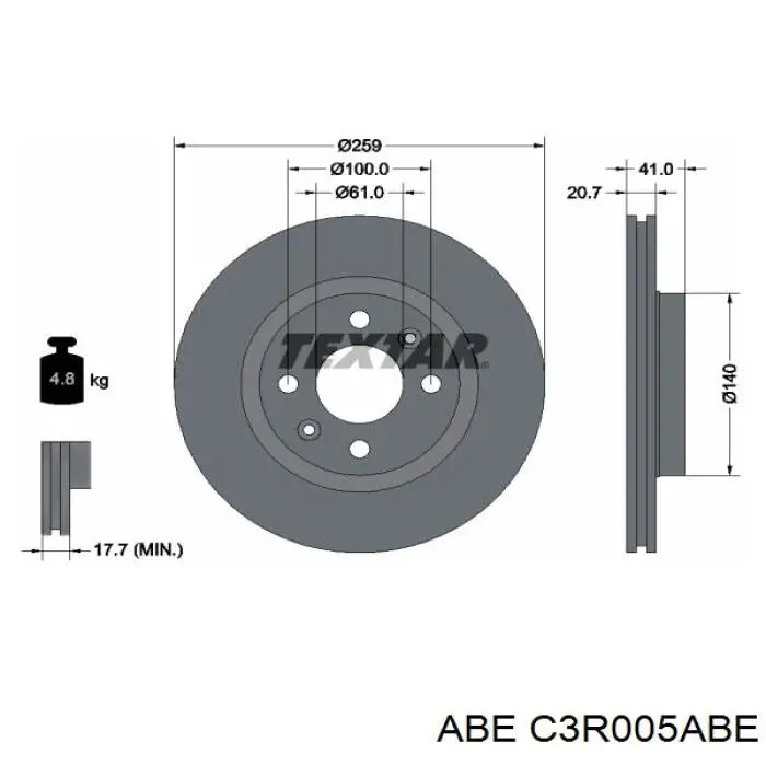 Передний тормозной диск ABE C3R005ABE