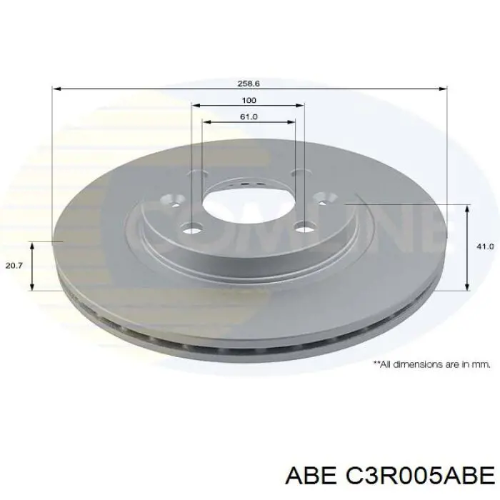 C3R005ABE ABE Диск тормозной передний