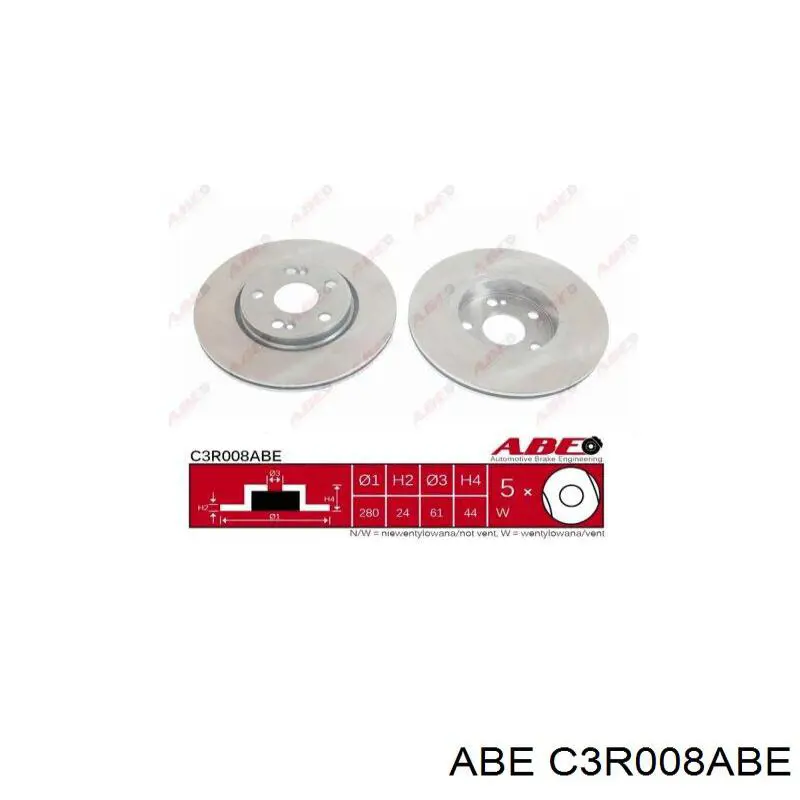 Тормоз дисковый передний ABE C3R008ABE цена, от 33.18 USD